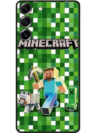 Силиконовый чехол бампер для samsung s21 fe стив minecraft крипер майнкрафт