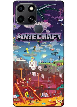 Чехол силиконовый бампер для infinix smart 6 игра minecraft майнкрафт