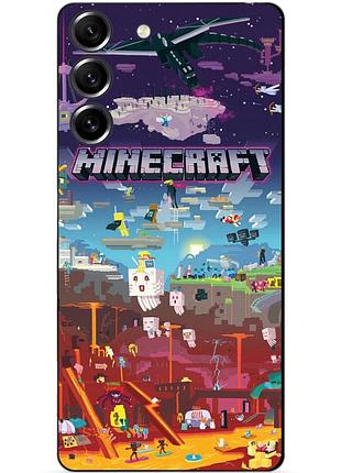 Силиконовый чехол бампер для samsung s21 fe игра minecraft майнкрафт