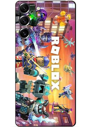 Силиконовый чехол бампер для samsung s23 с картинкой роблокс roblox