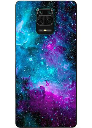 Чехол силиконовый бампер для xiaomi redmi note 9 pro с рисунком галактика космос