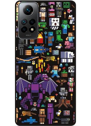 Силиконовый чехол бампер для xiaomi redmi note 12 pro с картинкой minecraft майнкрафт
