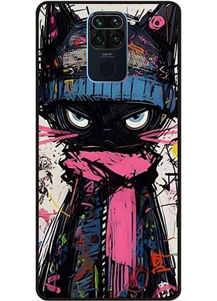 Силіконовий бампер чохол для xiaomi redmi note 9 з малюнком кот аниме marvel