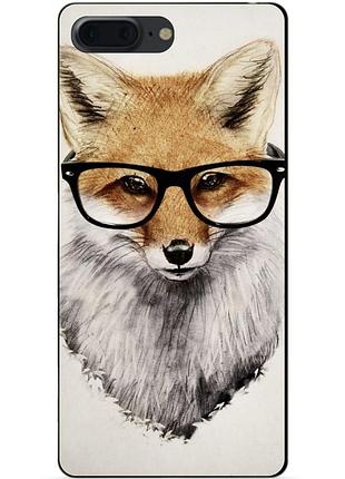 Силиконовый чехол бампер для iphone 8 plus с рисунком лиса