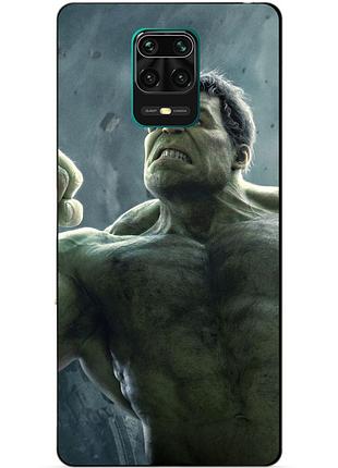 Силіконовий чохол бампер для xiaomi redmi note 9s з малюнком халк marvel hulk