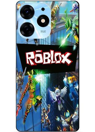 Силиконовый чехол бампер для tecno spark 10 pro с картинкой roblox роблокс