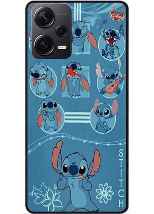 Силиконовый бампер чехол для xiaomi redmi note 12 pro plus с картинкой stitch стич