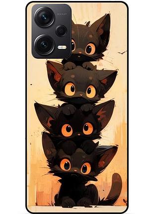 Силіконовий бампер чохол для xiaomi redmi note 12 pro plus з малюнком котики