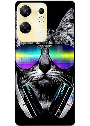 Чехол силиконовый бампер для infinix zero 30 4g с рисунком музыкальный кот