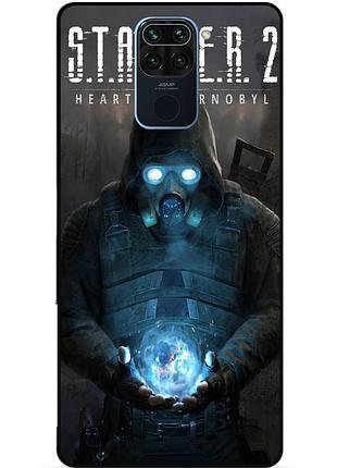 Силиконовый чехол бампер для xiaomi redmi note 9 с картинкой сталкер stalker