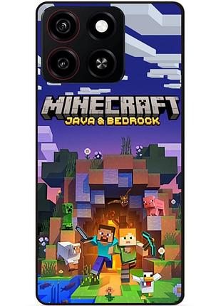 Чехол силиконовый бампер для zte blade a35 с картинкой майнкрафт minecraft