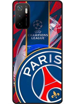 Силіконовий чохол бампер для xiaomi poco m3 pro з малюнком псж psg