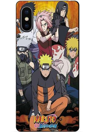 Силиконовый чехол бампер для iphone xs max с рисунком naruto наруто аниме