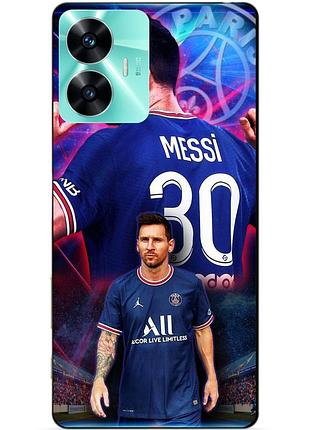 Силиконовый чехол бампер для realme c55 с рисунком месси псж messi