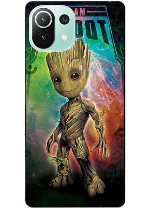 Силіконовий чохол бампер для xiaomi mi 11 lite з малюнком groot грут стражі галактики