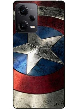 Силиконовый чехол бампер для xiaomi redmi note 12 pro 5g с рисунком капитан америка супергерой marvel