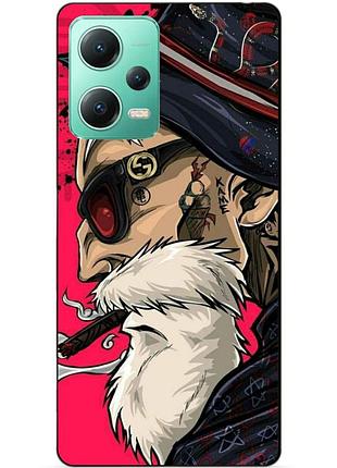 Силиконовый чехол бампер для xiaomi redmi note 12 5g с рисунком дед хипстер