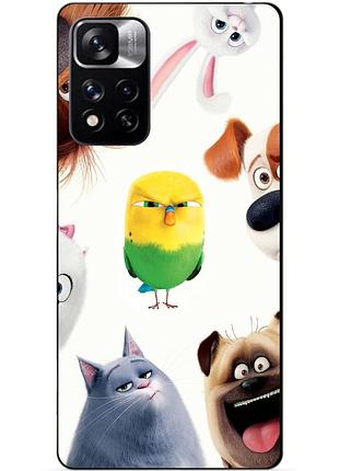 Силіконовий чохол бампер для xiaomi redmi note 11 pro plus 5g з малюнком таємне життя домашніх животних