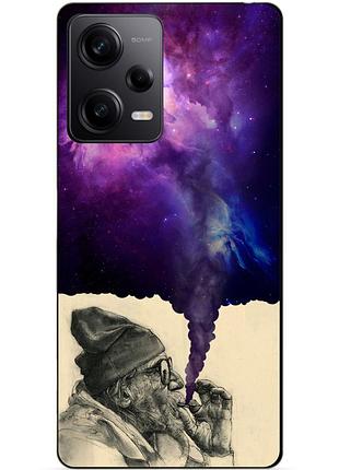 Силиконовый чехол бампер для xiaomi redmi note 12 pro 5g с рисунком дед космос галактика