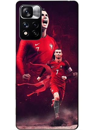 Силиконовый чехол бампер для xiaomi redmi note 11 pro plus 5g с рисунком ronaldo португалия роналдо