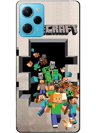 Силиконовый чехол бампер для xiaomi redmi note 12 pro speed edition с картинкой minecraft майнкрафт