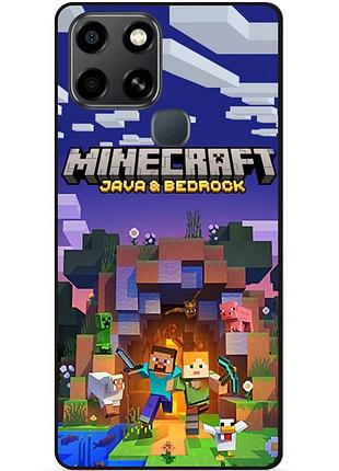 Чехол силиконовый бампер для infinix smart 6 с картинкой майнкрафт minecraft