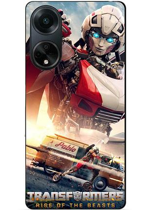Силиконовый бампер чехол для oppo a98 с рисунком арси трансформеры transformers
