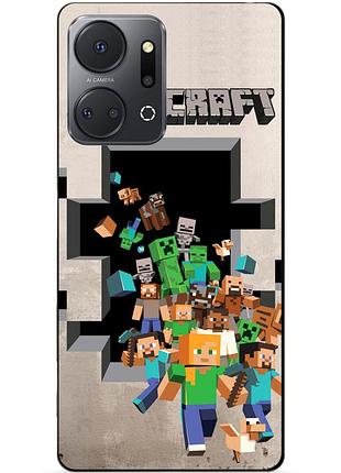 Силіконовий чохол бампер для huawei honor x7a з картинкою minecraft майнкрафт