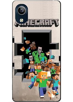 Силіконовий чохол бампер для vivo y91c з картинкою minecraft майнкрафт
