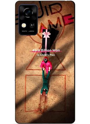 Чехол силиконовый бампер для zte blade a31 с рисунком игра в кальмара