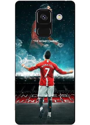 Чехол силиконовый бампер для samsung a8 plus с рисунком роналдо мю ronaldo