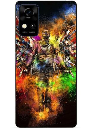 Силіконовий чохол бампер для zte blade a31 з малюнком воїн контр-страйк counter-strike