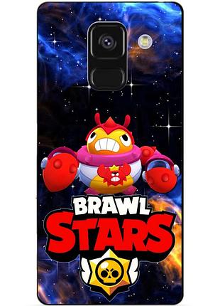 Чехол силиконовый бампер для samsung a8 plus с героем космический бравл тик