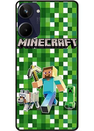 Силіконовий чохол бампер для realme 10 стів minecraft кріпер майнкрафт