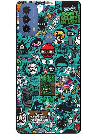 Силіконовий чохол бампер для motorola moto e40 з малюнком стикери