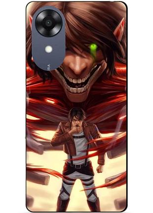 Силіконовий чохол бампер для oppo a17k з малюнком attack on titan атака титанів