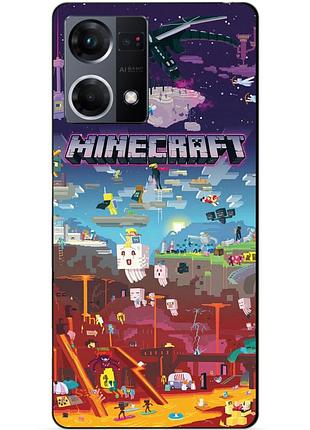 Силіконовий чохол бампер для oppo reno 7 гра minecraft майнкрафт