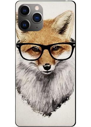 Силиконовый чехол бампер для iphone 11 pro max с рисунком лиса