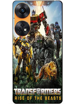 Силиконовый бампер чехол для oppo reno 8t с картинкой трансформеры transformers