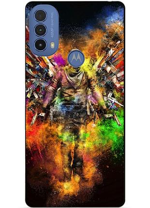 Силиконовый чехол бампер для motorola moto e20 с рисунком воин контр-страйк counter-strike