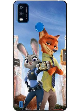 Чехол силиконовый бампер для zte blade a51 с рисунком джуди зверополис zootopia