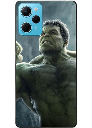 Силиконовый чехол бампер для xiaomi redmi note 12 pro speed edition с рисунком халк marvel hulk