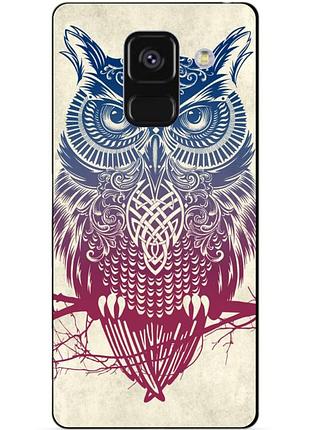 Чехол силиконовый бампер для samsung a8 plus с рисунком сова