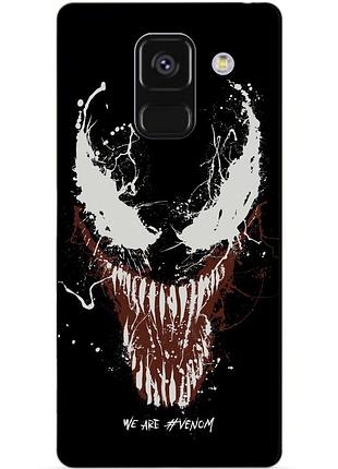 Чехол силиконовый бампер для samsung a8 plus с рисунком веном venom