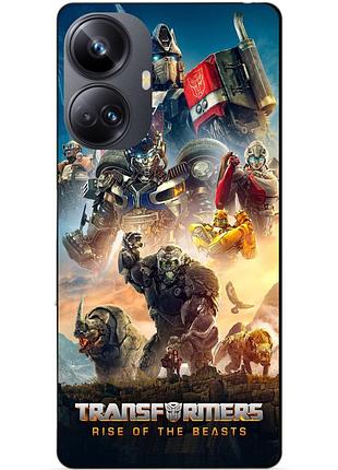 Силиконовый чехол бампер для realme 10 pro plus с картинкой звероботы трансформеры transformers