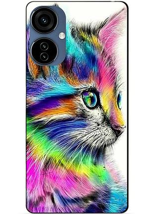 Силиконовый чехол бампер для oppo a40m с рисунком акварельный кот