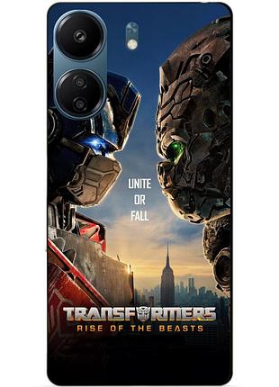 Чехол силиконовый бампер для xiaomi poco c65 с рисунком звероботы трансформеры transformers