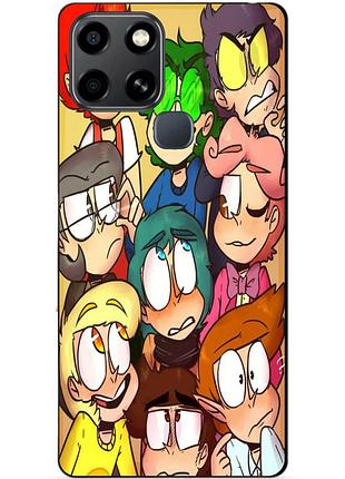 Чехол силиконовый бампер для infinix smart 6 с рисунком 13 карт