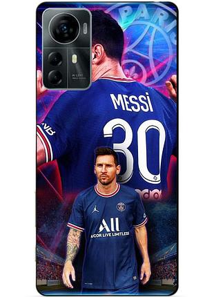 Силиконовый чехол бампер для zte blade a72s с рисунком месси псж messi