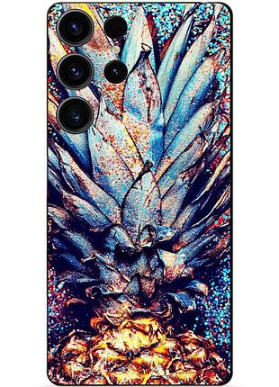 Чехол силиконовый бампер для samsung s23 ultra с рисунком ананас